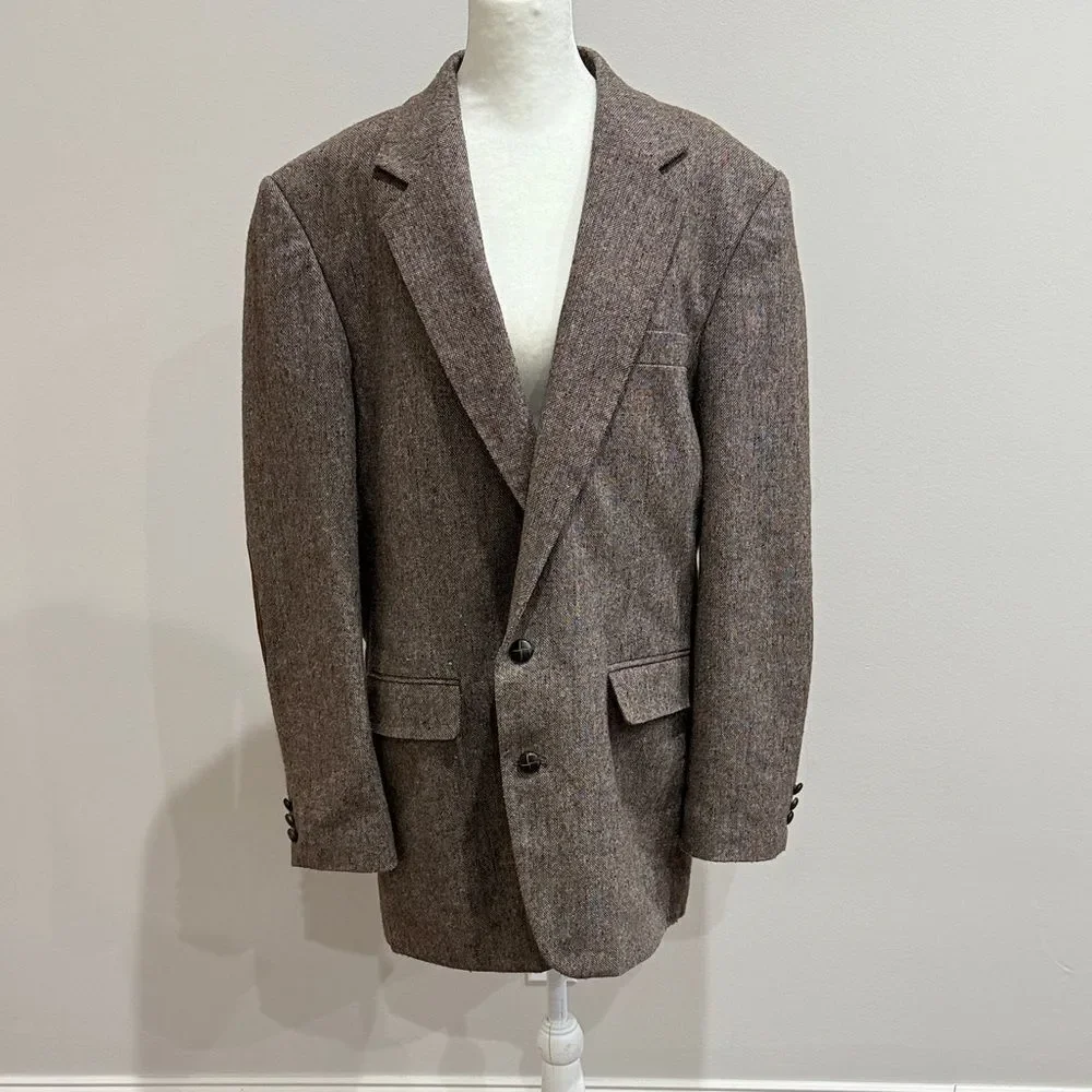 Haggar Vintage Classic Brown Men's Blazer Size Large